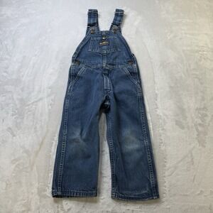 Vintage OshKosh Vestbak Denim Overalls Kids 4T USA Straight Leg 100% Cotton